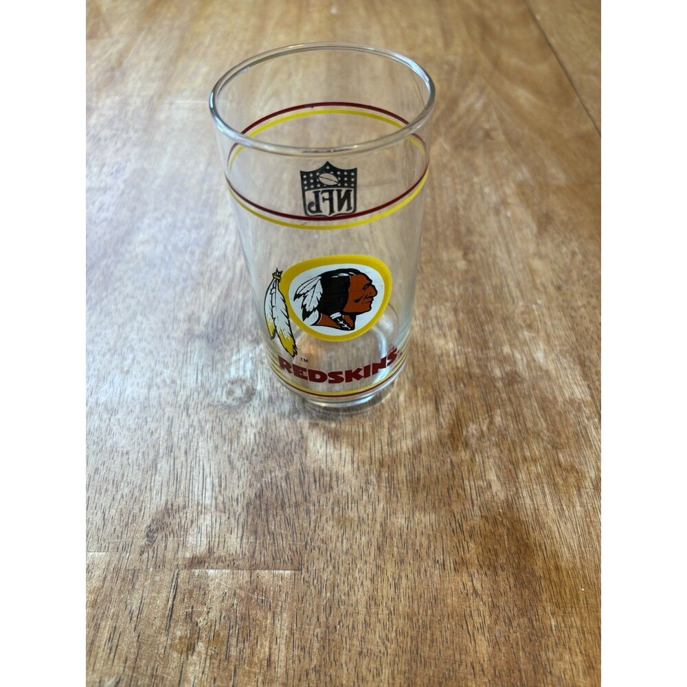 Washington Redskins NFL Vintage Drinking Glass Tumbler Cup - 1980's Mobil Gas
